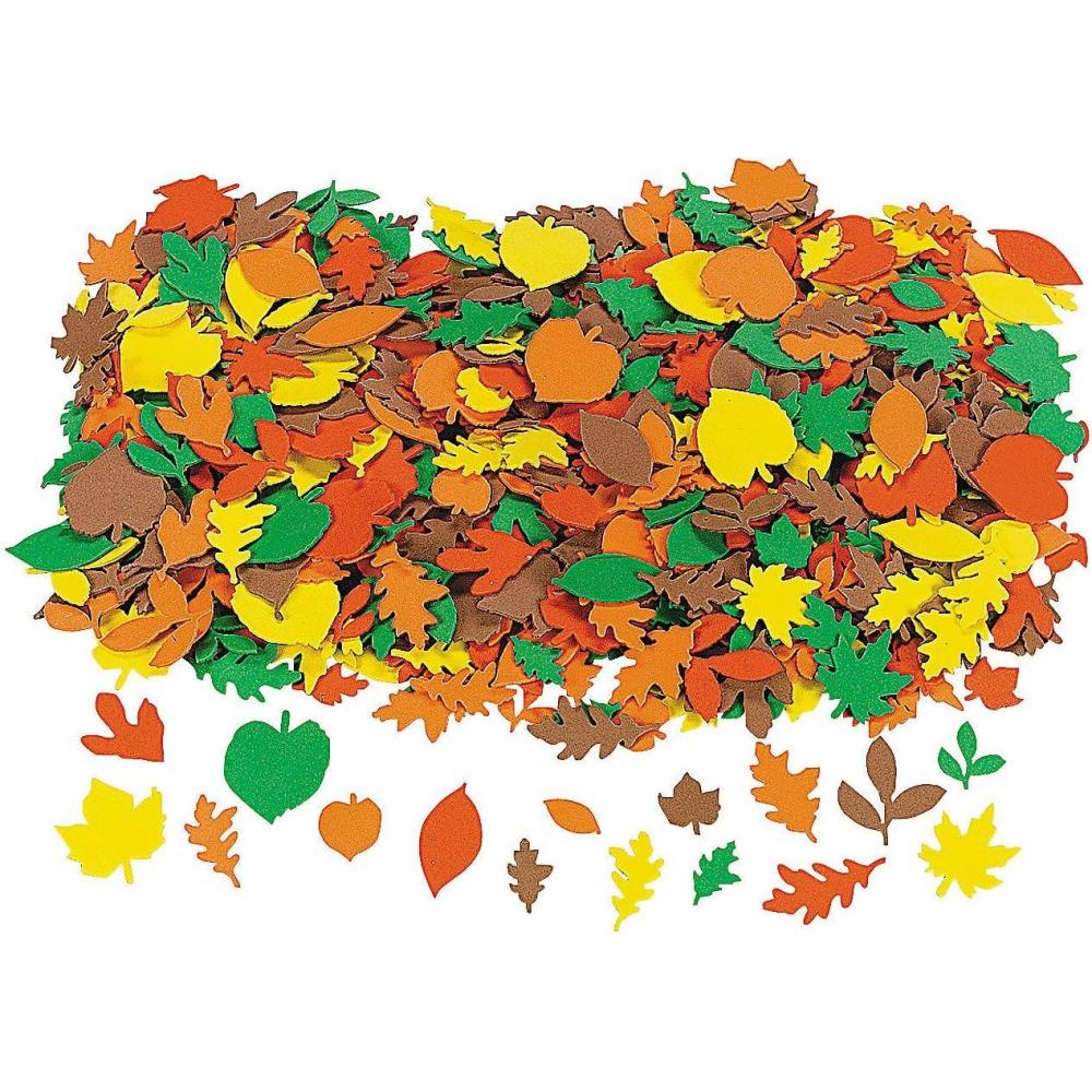 imageFun Express Fabulous Foam Fall Adhesive Leaf Shapes  Bulk Set of 500  DIY Crafts for Kids