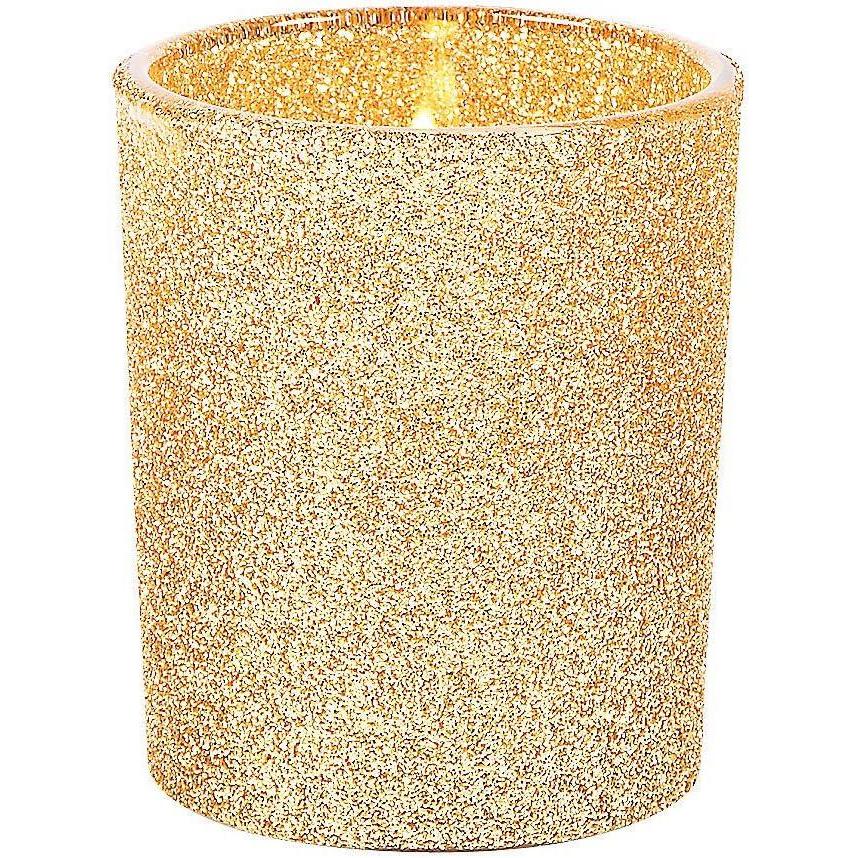 imageFun Express Gold Glitter Votive Holders  Glass Candle Holders  Wedding and Home Decor  Halloween Christmas ampamp Thanksgiving Decorations  12 PiecesGold