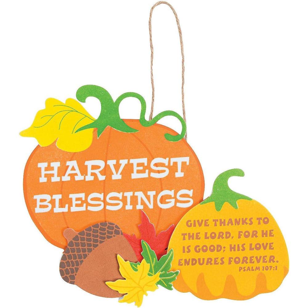 imageFun Express Harvest Blessings Sign Craft Kit  Makes 12  Thanksgiving Crafts for Kids