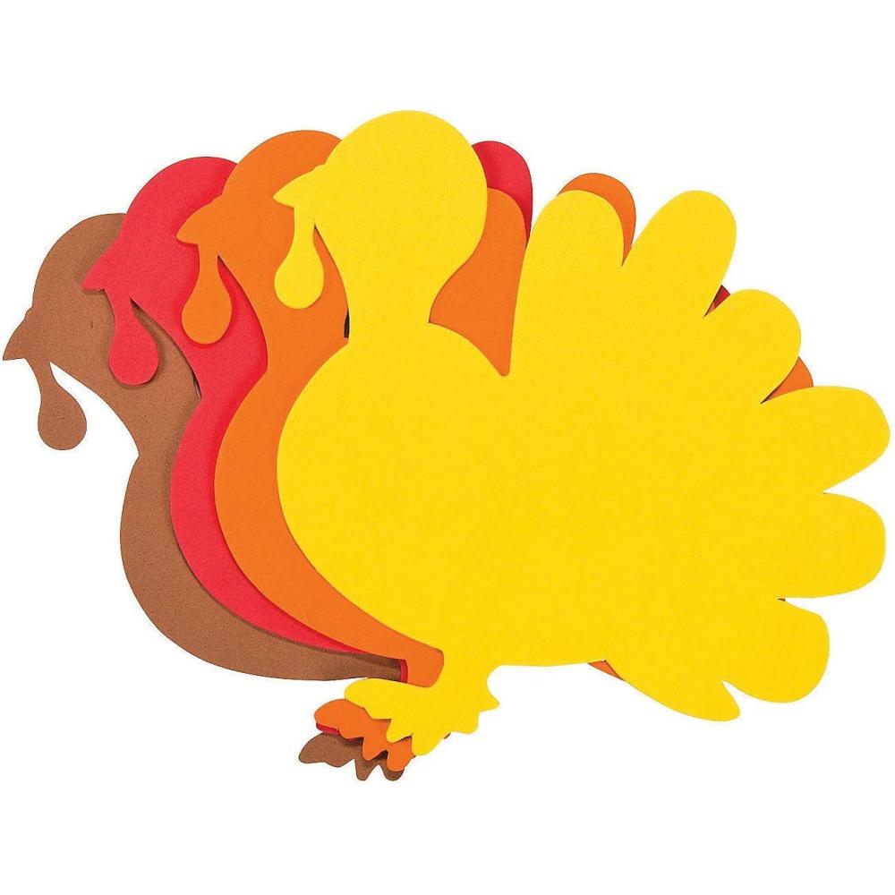 imageFun Express Jumbo Foam Turkey Shape  Set of 24  Thanksgiving Crafts for Kids
