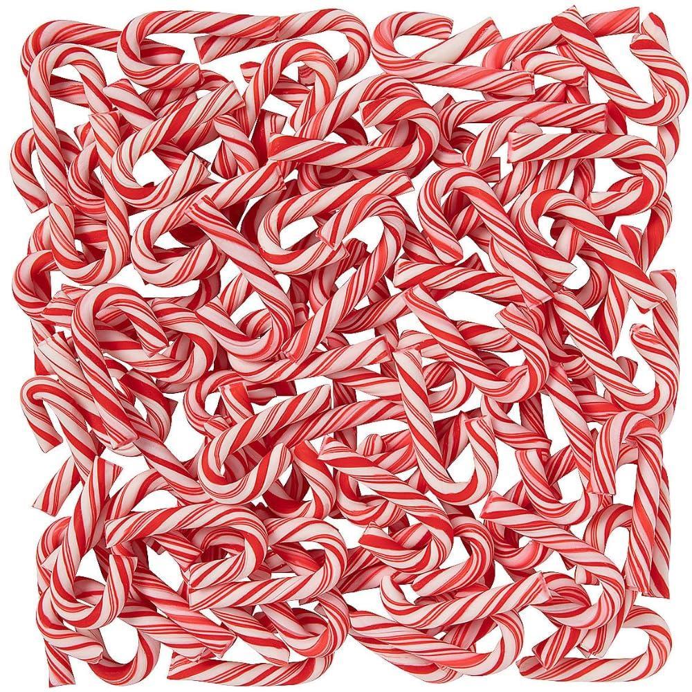 imageFun Express Mini Candy Canes Bulk 100 Count  Individually Wrapped Peppermint Christmas Candy for Stockings Holiday Party Favors ampamp Gift Bags  Classic Red White Striped Hard Candy Treats