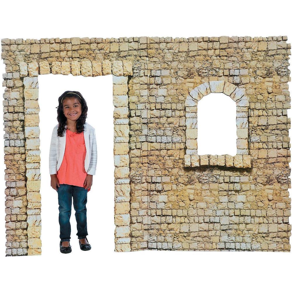 imageFun Express Nativity Scene Bethlehem Inn Backdrop  Large 68x5 Ft Cardboard Cutout StandUp for Christmas Pageant Church Decorations ampamp Holiday Photo Booth Props  Professional Stage Design