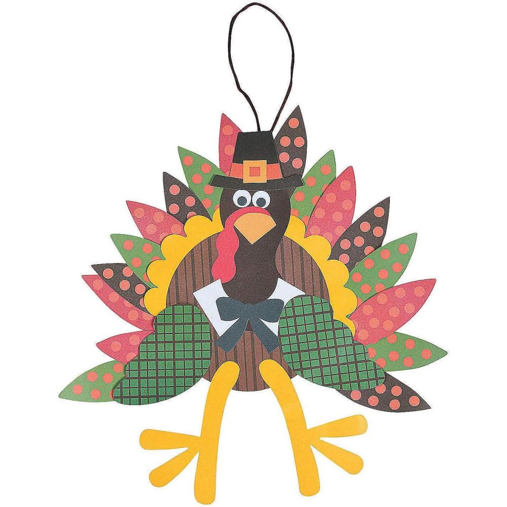 imageFun Express Paper Turkey Craft Kit  Makes 12  DIY Thanksgiving Crafts for Kids