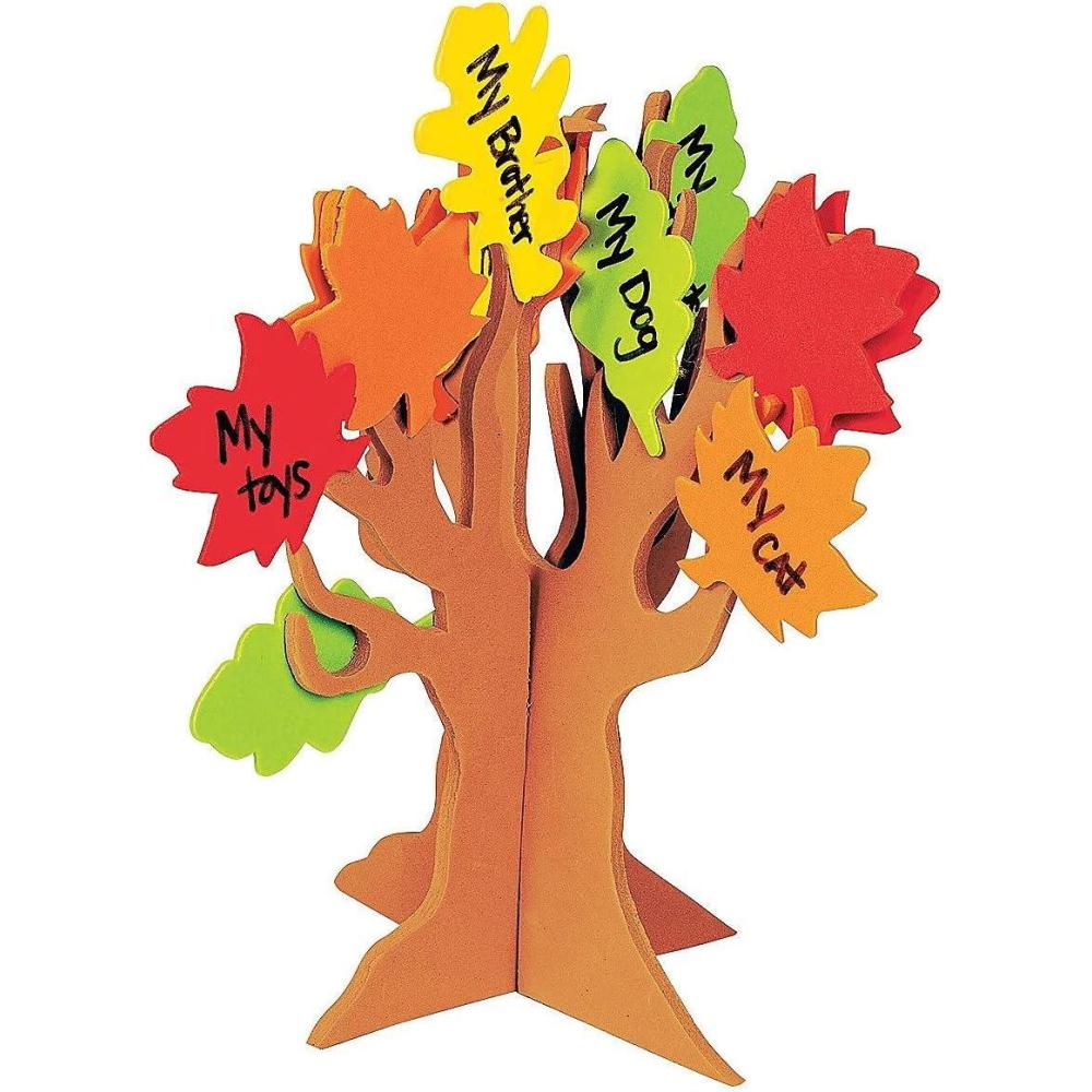 imageFun Express Standing Tree of Thanks Craft Kit Makes 12  Thanksgiving DIY Fall Crafts for Kids Ages 35 48  Gratitude Tree Foam Art Projects for Classroom Activities ampamp Holiday Decorations