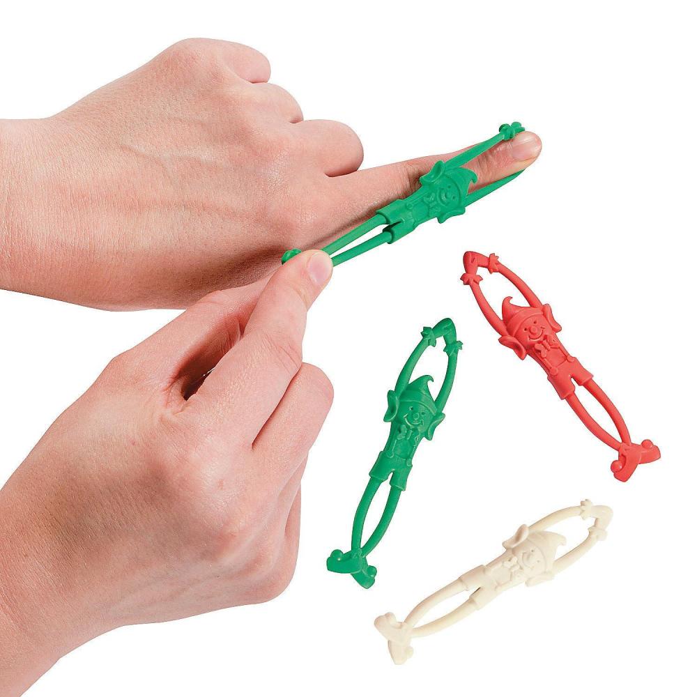 imageFun Express Stretchy Flying Christmas Elves 1 dz Holiday Stocking Stuffers Individually Packaged Approx 35quot12