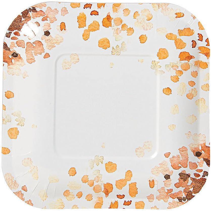 imageFun Express Sweet Fall Square Paper Dessert Plates  FallThemed Disposable Serving Plates  Thanksgiving ampamp Graduation Party Supplies  8 Pieces