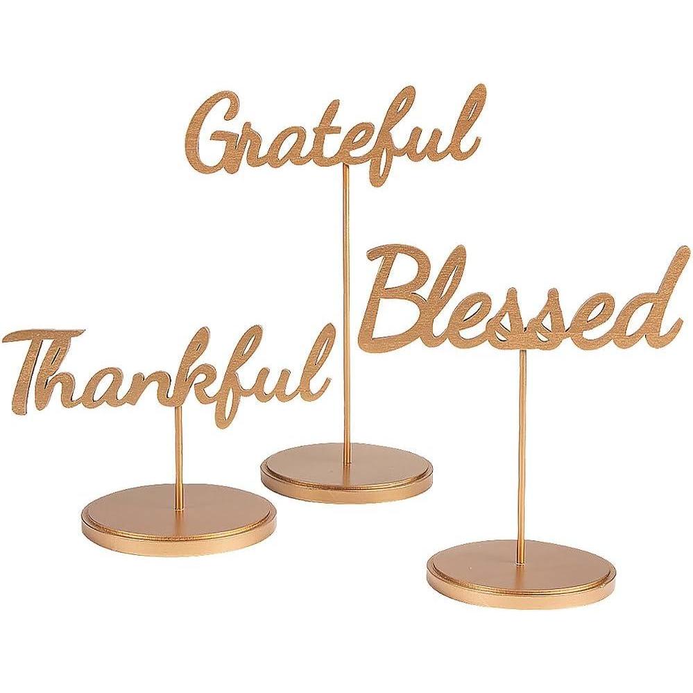 imageFun Express Thanksgiving Phrase Tabletop Signs  3 Pc