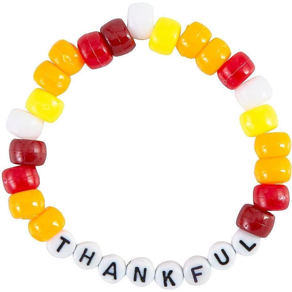 imageFun Express Thanksgiving Thankful Beaded Letter Bracelet Craft Kit  Makes 12