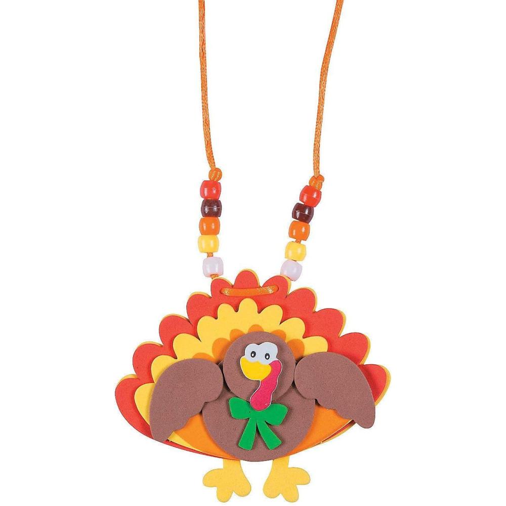 imageFun Express Turkey Necklace Craft Kit  Makes 12  Thanksgiving Crafts for Kids