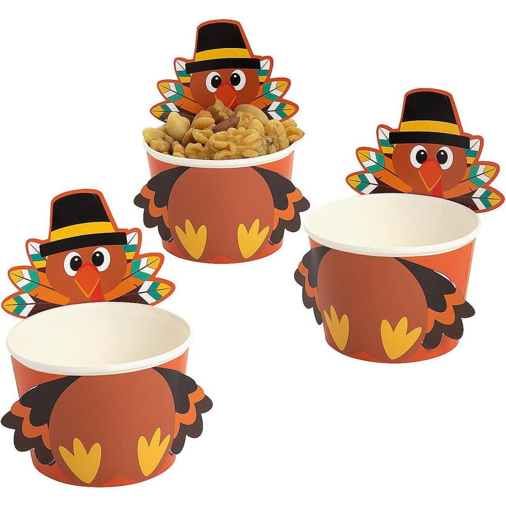 imageFun Express TurkeyShaped Snack Cups  Party Supplies  12 Pieces