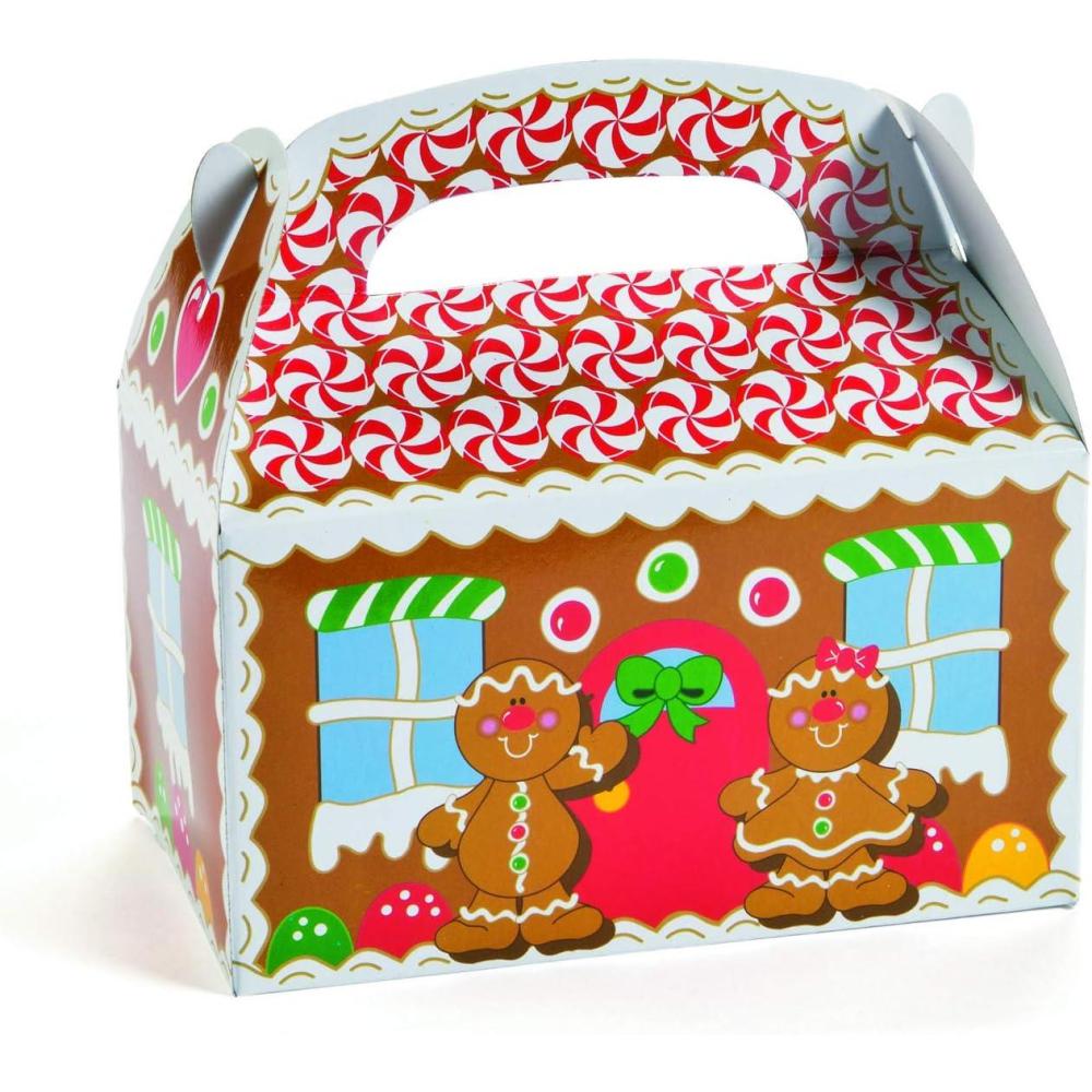 imageGingerbread House Favor Treat Boxes  Christmas and Holiday Party Supplies  12 Pieces