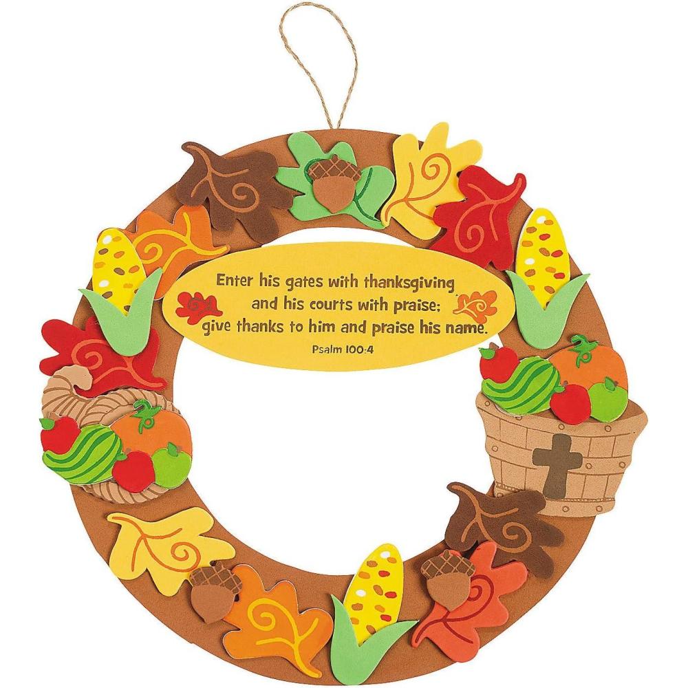 imageInspirational Thanksgiving Wreath Craft Kit  Makes 12  Crafts for Kids and Fun Home Activities