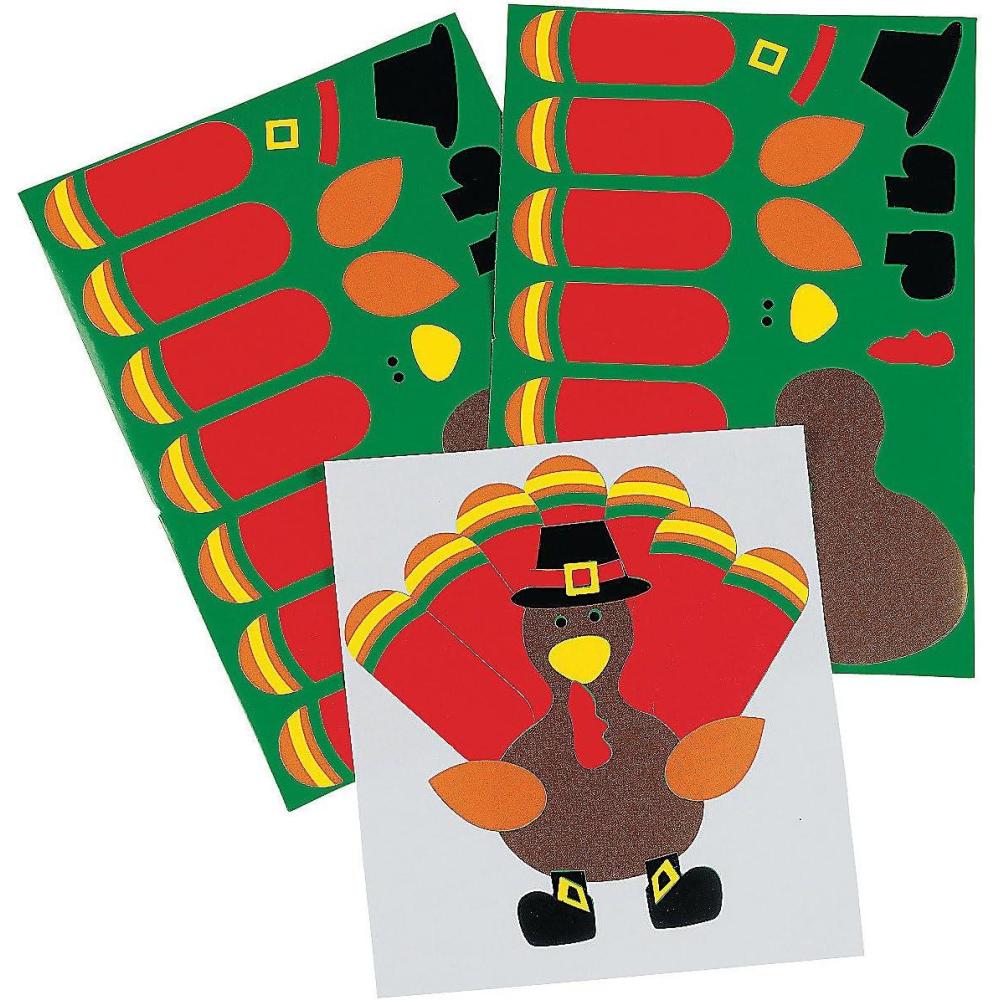 imageVibrant Multicolor Turkey Sticker Sheets  38quot  275quot 12 Sheets  Festive Holiday Stickers  Perfect for Thanksgiving Crafts Classroom Activities Party Decorations Scrapbooking and More