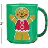 Fun Express Christmas Mugs Set of 12 – Plastic Gingerbread Man Holiday Mugs for Kids | 8oz Christmas Party Cups | Perfect Stocking Stuffers & Winter Party Favors | Orange & Green Assorted