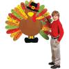 Fun Express DIY Turkey Bulletin Board Set – 26 Piece Thanksgiving Classroom Decorations for Fall – 3 Feet Tall Interactive Display with Customizable Feathers | Perfect for Preschool