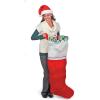 Fun Express Giant Christmas Stocking 45 Inch – Extra Large Red Felt Holiday Stocking for Fireplace Mantle | Jumbo 4 Ft Oversized Xmas Stockings for Gifts – Traditional Home Christmas Decorations