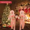 Fun Express Gingerbread Man Costume Adult Extra Large – Premium Velour Christmas Costume for Men | Complete 5-Piece Holiday Outfit with Hood & Mittens for Parties