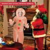 Fun Express Gingerbread Man Costume Adult Extra Large – Premium Velour Christmas Costume for Men | Complete 5-Piece Holiday Outfit with Hood & Mittens for Parties