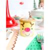 Fun Express Set of 12 Cheery Christmas Plastic Cups with Lids and Straws, BPA Free Plastic, Reindeer and Santa Designs, Cups Hold 7 oz, Holiday Party Supplies, Multi-Color