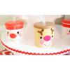 Fun Express Set of 12 Cheery Christmas Plastic Cups with Lids and Straws, BPA Free Plastic, Reindeer and Santa Designs, Cups Hold 7 oz, Holiday Party Supplies, Multi-Color