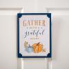 Rustic Gather with a Grateful Heart Fall Sign – Charming Wooden Home Decor with Corrugated Metal Pumpkin – Perfect for Hearth Room Kitchen or as a Thoughtful Thanksgiving Hostess Gift – 1 Piece