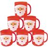 Fun Express Christmas Mugs Set of 12 – Santa Face Holiday Plastic Cups with Handles for Kids | 8 oz Christmas Coffee Mugs Bulk Pack | Perfect for Holiday Party Supplies & Stocking Stuffers