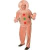 Fun Express Gingerbread Man Costume Adult Extra Large – Premium Velour Christmas Costume for Men | Complete 5-Piece Holiday Outfit with Hood & Mittens for Parties