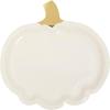 Fun Express Lil’ Pumpkin White & Gold Paper Dinner Plates – Pumpkin Paper Disposable Dessert Plate – Thanksgiving Harvest Plates for Autumn Catering Events Dinning Favors Tableware Decor – 8 Pieces