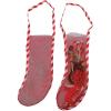Fun Express Mini Christmas Stockings Bulk 10 Pack – Red Mesh Holiday Stockings for Kids Classroom Party Favors | Small 12 Inch Plastic Goody Bags for Candy & Treats | Christmas Party Decor Supplies