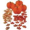 Fun Express Pumpkin Honeycomb & Fall Leaves Centerpieces for Tables – 6” x 7.5” Fall Decor – Perfect for Autumn Parties & Thanksgiving Celebrations – 105 Pieces