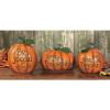 Fun Express Resin Thanksgiving Pumpkin Set (3 Pieces) Carved with Be Joyful, Be Thankful and Give Thanks