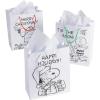 Medium Color Your Own Peanuts Charlie Brown & Snoopy Paper Christmas Gift Bags – 12 pieces
