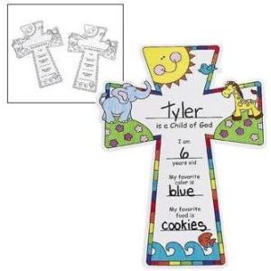 Fun Express Color Your Own Child of God Crosses – Crafts for Kids and Fun Home Activities – VBS Vacation Bible School Supplies/Decor