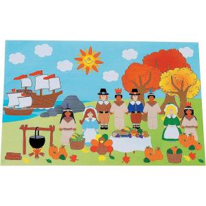 Fun Express Giant Thanksgiving Sticker Scene (Set of 12 with 128 Stickers per Sheet) Crafts for Kids