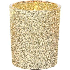 Fun Express Gold Glitter Votive Holders – Glass Candle Holders – Wedding and Home Decor – Halloween, Christmas & Thanksgiving Decorations – 12 Pieces(Gold)