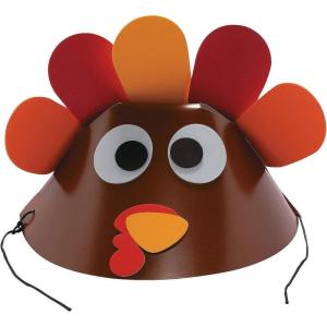 Fun Express Goofy DIY Turkey Hat Craft Kits – Makes 12 Thanksgiving Craft for Kids