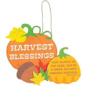 Fun Express Harvest Blessings Sign Craft Kit – Makes 12 – Thanksgiving Crafts for Kids