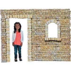 Fun Express Nativity Scene Bethlehem Inn Backdrop – Large 6.8×5 Ft Cardboard Cutout Stand-Up for Christmas Pageant, Church Decorations & Holiday Photo Booth Props | Professional Stage Design