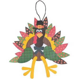 Fun Express Paper Turkey Craft Kit – Makes 12 – DIY Thanksgiving Crafts for Kids