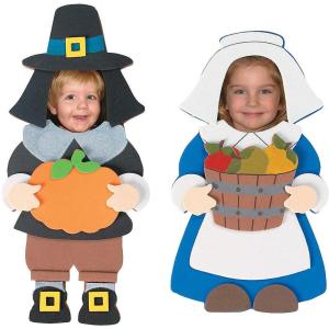 Fun Express Pilgrim Picture Frame Magnet Craft Kit – Makes 12 – Thanksgiving Crafts for Kids