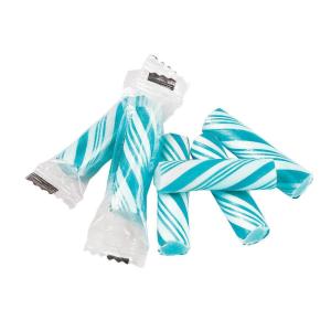 Fun Express Pink Candy Canes Mini 113 Individually Wrapped Sticks – Christmas Candy Bulk for Holiday Parties, Wedding Favors & Candy Buffets | Fruity Flavor Old Fashioned Sticks 1.25 Inch(Blue)