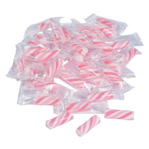 Fun Express Pink Candy Canes Mini 113 Individually Wrapped Sticks – Christmas Candy Bulk for Holiday Parties, Wedding Favors & Candy Buffets | Fruity Flavor Old Fashioned Sticks 1.25 Inch(Pink)