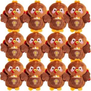 Fun Express Religious Thankful for Stuffed Turkeys with Card – 12 Pc