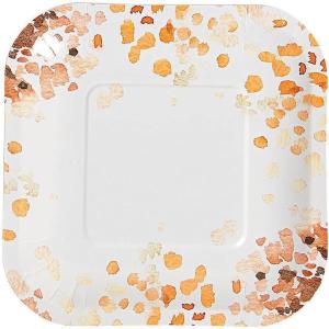 Fun Express Sweet Fall Square Paper Dessert Plates – Fall-Themed Disposable Serving Plates – Thanksgiving & Graduation Party Supplies – 8 Pieces