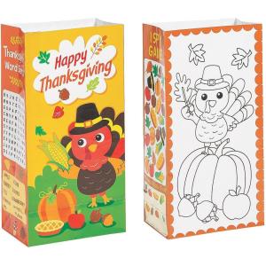 Fun Express Thanksgiving Activity Treat Bags – 12 Pc