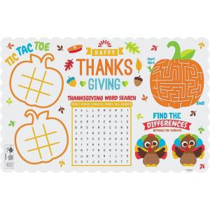 Thanksgiving Activity Placemats – 12 Pieces