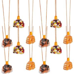 Thanksgiving Turkey Sand Art Necklaces With Plastic Funnels (2.75″ x 2″) 12 Sets – Adorable Designs, Great For Thanksgiving Celebrations
