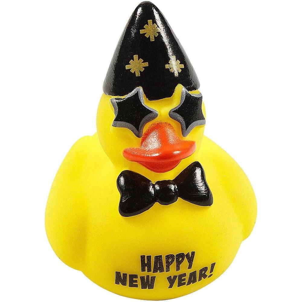 image2quot New Years Eve Rubber Ducks with Star Glasses  12 pieces