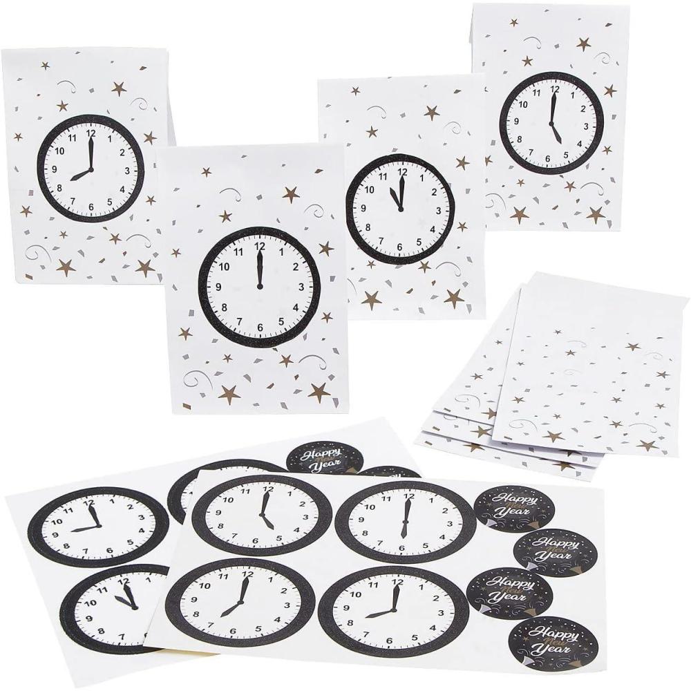 imageFun Express 5quot x 3 14quot x 10quot Medium New Years Eve Countdown Paper Goody Bags with Stickers  30 Pieces