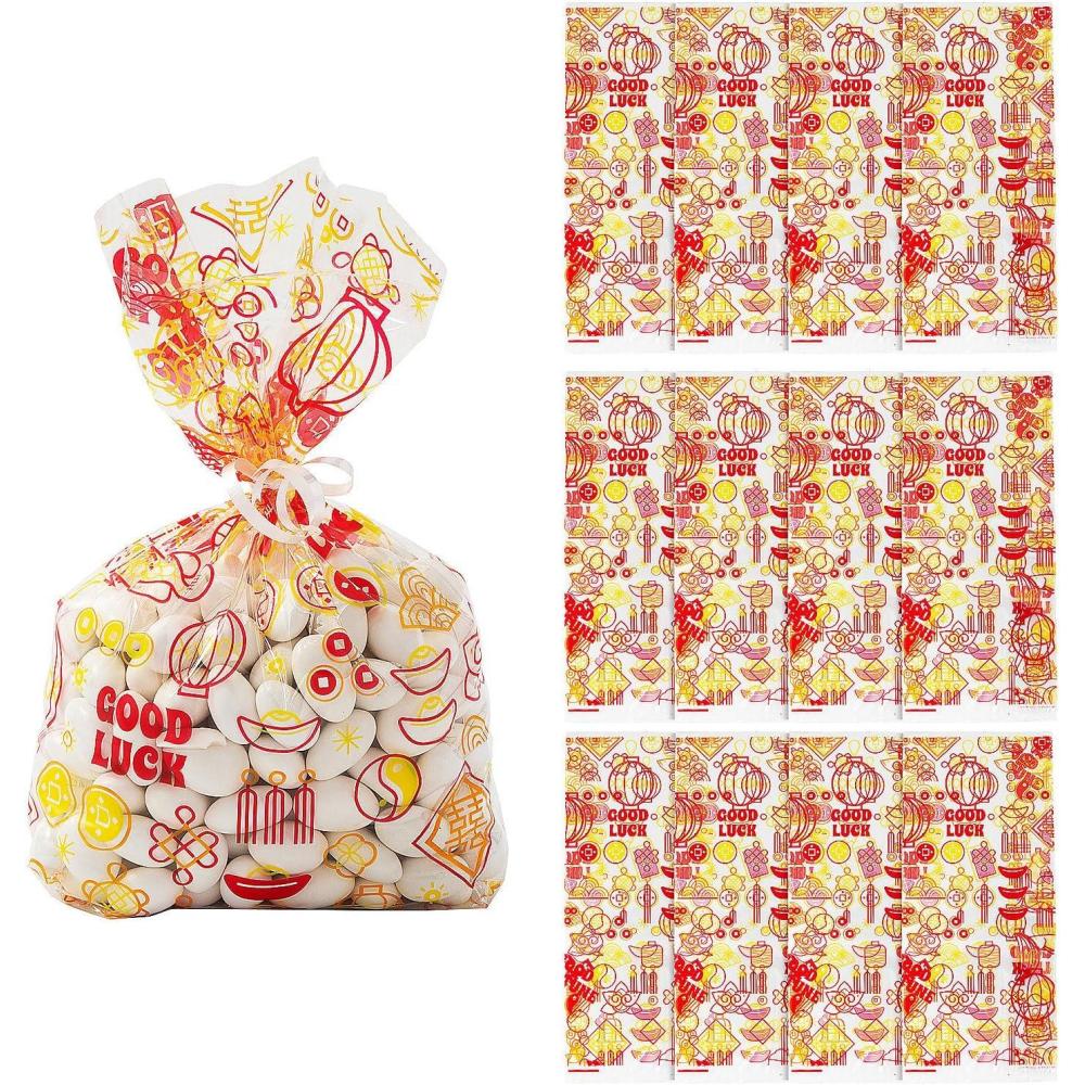 imageFun Express Festive Chinese New Year Red ampamp Yellow Cellophane Favor Bags  5quot x 115quot Pack of 12  Perfect for Chinese New Year Lunar New Year Parties ampamp More